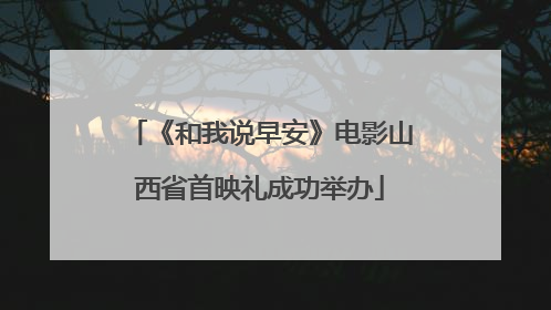 《和我说早安》电影山西省首映礼成功举办
