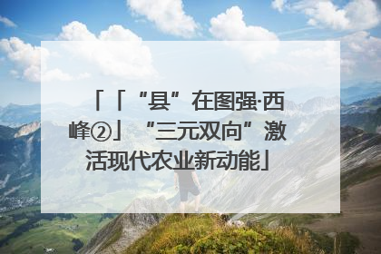 「“县”在图强·西峰②」“三元双向”激活现代农业新动能
