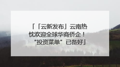 「云新发布」云南热忱欢迎全球华商侨企！“投资菜单”已备好