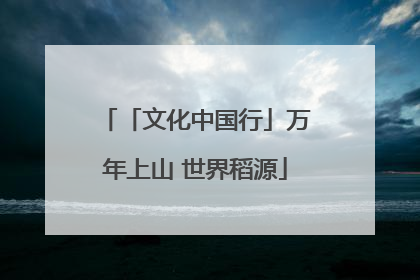 「文化中国行」万年上山 世界稻源