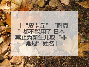 “皮卡丘”“耐克”都不能用了 日本禁止为新生儿取“非常规”姓名