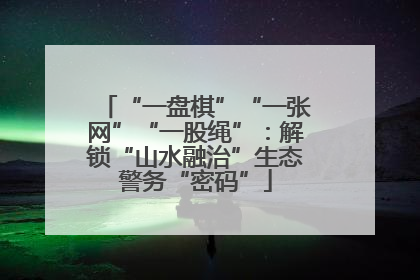 “一盘棋”“一张网”“一股绳”：解锁“山水融治”生态警务“密码”