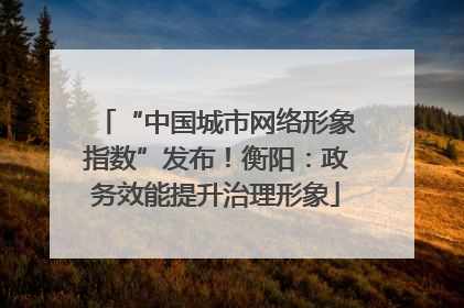 “中国城市网络形象指数”发布！衡阳：政务效能提升治理形象