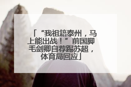 “我祖籍泰州，马上能出战！”前国脚毛剑卿自荐踢苏超，体育局回应