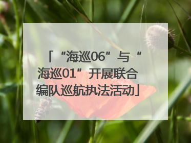 “海巡06”与“海巡01”开展联合编队巡航执法活动