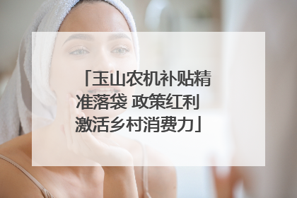 玉山农机补贴精准落袋 政策红利激活乡村消费力
