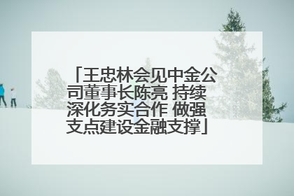 王忠林会见中金公司董事长陈亮 持续深化务实合作 做强支点建设金融支撑