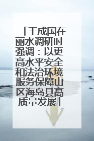 王成国在丽水调研时强调：以更高水平安全和法治环境服务保障山区海岛县高质量发展