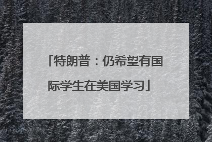 特朗普：仍希望有国际学生在美国学习