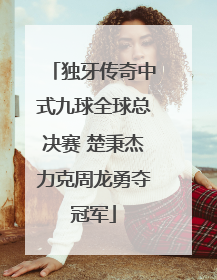 独牙传奇中式九球全球总决赛 楚秉杰力克周龙勇夺冠军