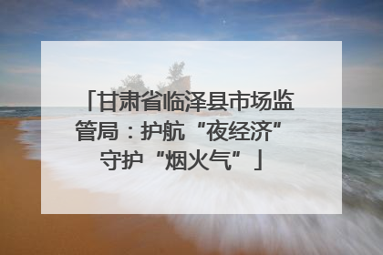 甘肃省临泽县市场监管局：护航“夜经济” 守护“烟火气”