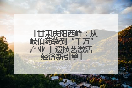 甘肃庆阳西峰：从岐伯药袋到“千万”产业 非遗技艺激活经济新引擎