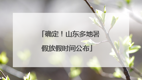 确定！山东多地暑假放假时间公布