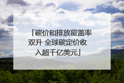 碳价和排放覆盖率双升 全球碳定价收入超千亿美元