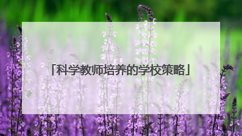科学教师培养的学校策略