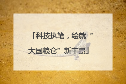 科技执笔，绘就“大国粮仓”新丰景