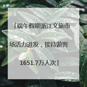端午假期浙江文旅市场活力迸发，接待游客1651.7万人次