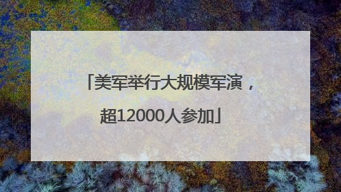 美军举行大规模军演，超12000人参加