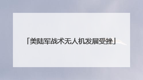 美陆军战术无人机发展受挫