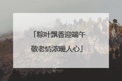 粽叶飘香迎端午 敬老情浓暖人心