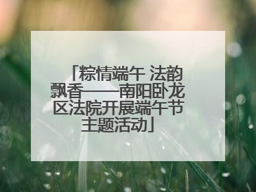 粽情端午 法韵飘香——南阳卧龙区法院开展端午节主题活动