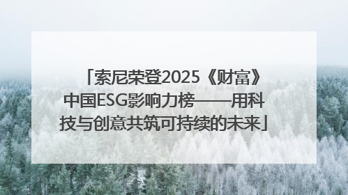索尼荣登2025《财富》中国ESG影响力榜——用科技与创意共筑可持续的未来