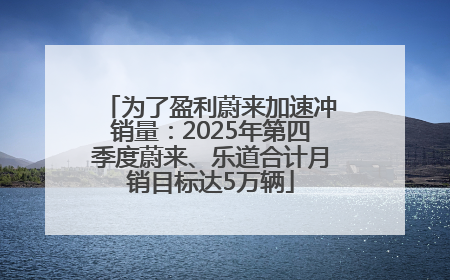 为了盈利蔚来加速冲销量：2025年第四季度蔚来、乐道合计月销目标达5万辆