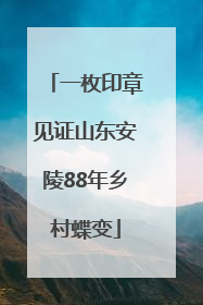 一枚印章见证山东安陵88年乡村蝶变