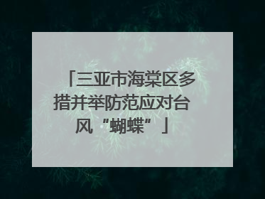 三亚市海棠区多措并举防范应对台风“蝴蝶”