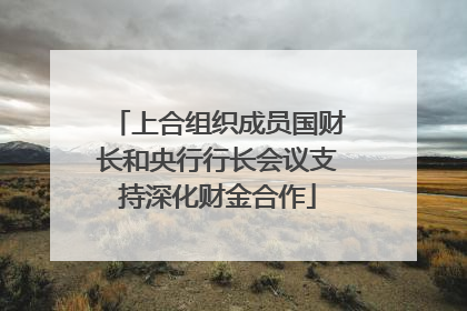 上合组织成员国财长和央行行长会议支持深化财金合作
