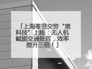 上海奉贤交警“黑科技”上线：无人机赋能交通处置，效率提升三倍！