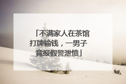 不满家人在茶馆打牌输钱，一男子竟报假警泄愤