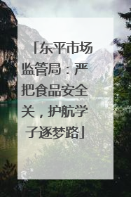东平市场监管局：严把食品安全关，护航学子逐梦路