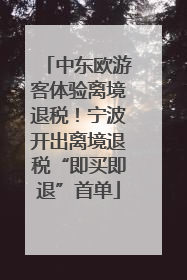 中东欧游客体验离境退税！宁波开出离境退税“即买即退”首单