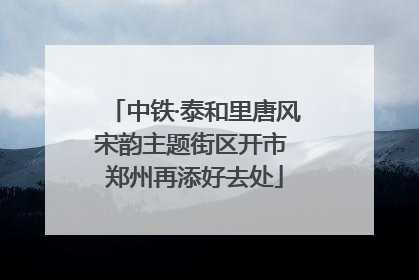 中铁·泰和里唐风宋韵主题街区开市 郑州再添好去处