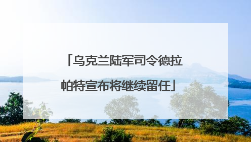 乌克兰陆军司令德拉帕特宣布将继续留任