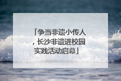 争当非遗小传人，长沙非遗进校园实践活动启幕