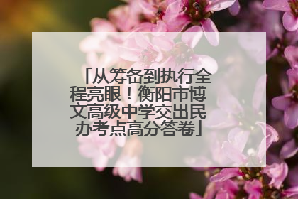 从筹备到执行全程亮眼！衡阳市博文高级中学交出民办考点高分答卷