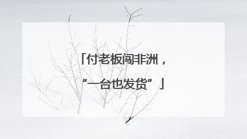 付老板闯非洲，“一台也发货”