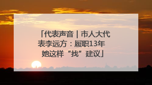 代表声音｜市人大代表李远方：履职13年 她这样“找”建议