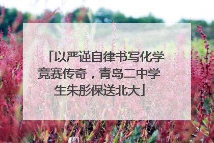 以严谨自律书写化学竞赛传奇，青岛二中学生朱彤保送北大
