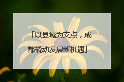 以县域为支点，成都撬动发展新机遇