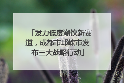 发力低度潮饮新赛道，成都市邛崃市发布三大战略行动
