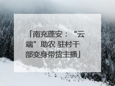 南充蓬安：“云端”助农 驻村干部变身带货主播