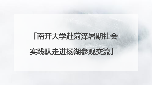 南开大学赴菏泽暑期社会实践队走进杨湖参观交流