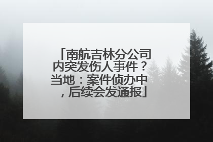 南航吉林分公司内突发伤人事件？当地：案件侦办中，后续会发通报