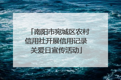 南阳市宛城区农村信用社开展信用记录关爱日宣传活动