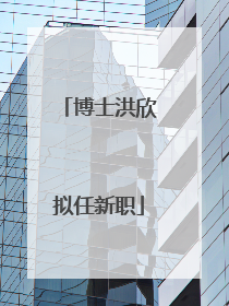博士洪欣拟任新职