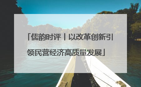 儒韵时评丨以改革创新引领民营经济高质量发展