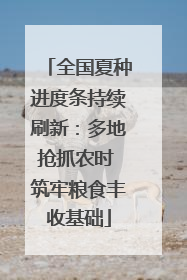 全国夏种进度条持续刷新：多地抢抓农时 筑牢粮食丰收基础